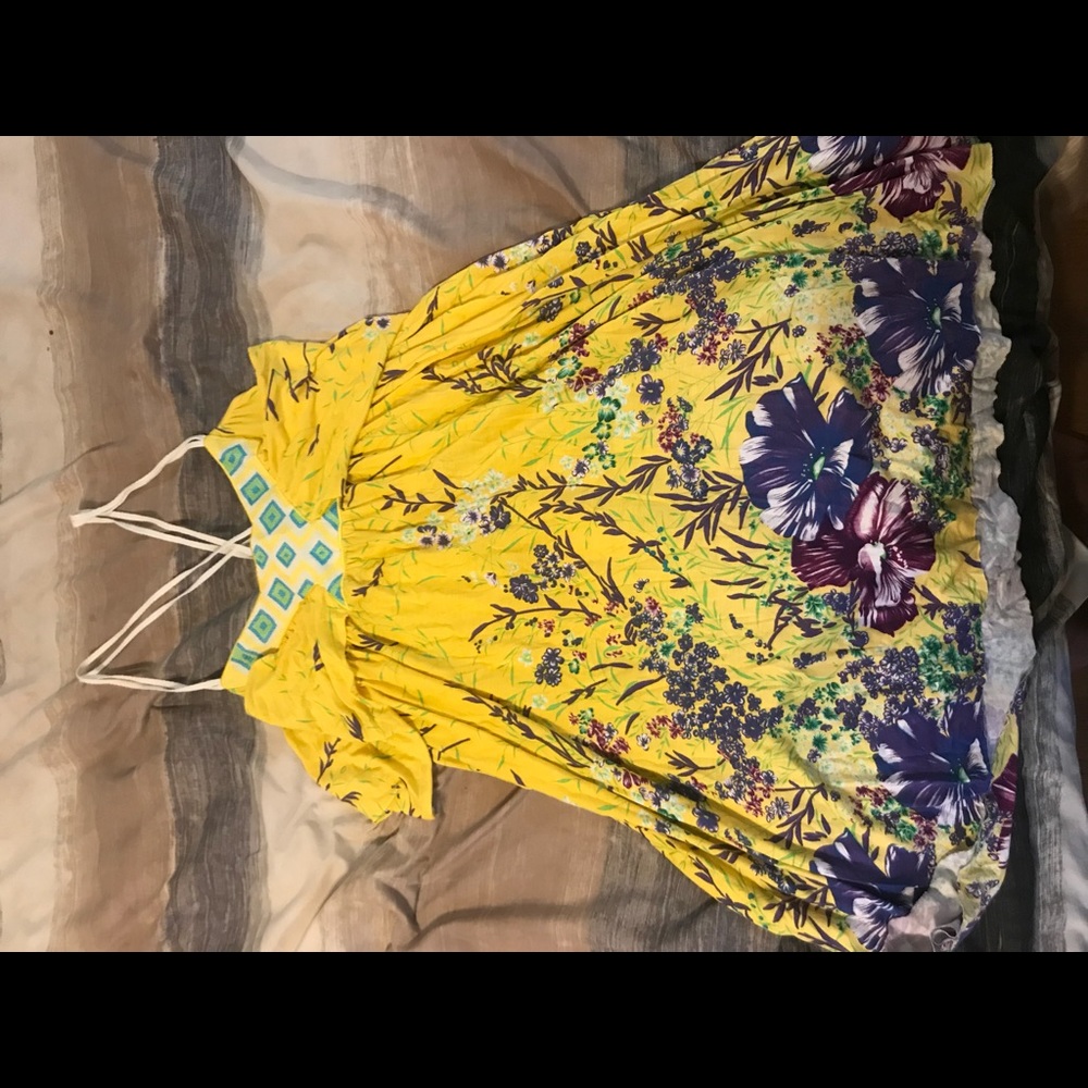 Yellow Flowy Free People Summer Top